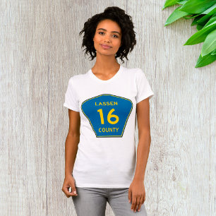 Lassen County Road Sign Vrouwen T-shirt