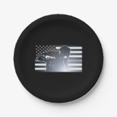 Lassen: De vlag van de dunne metale lijn Papieren Bordje (Voorkant)