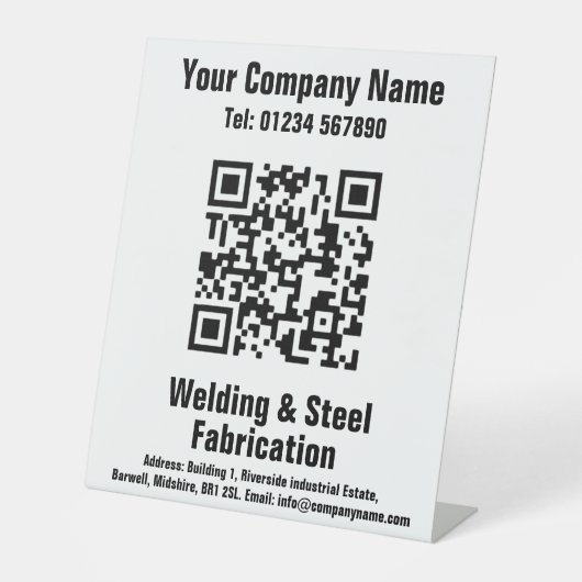 Lassen en fabriceren — KR Code Design Pedestal Sig Reclamebord Met Voetstuk (Voorkant)