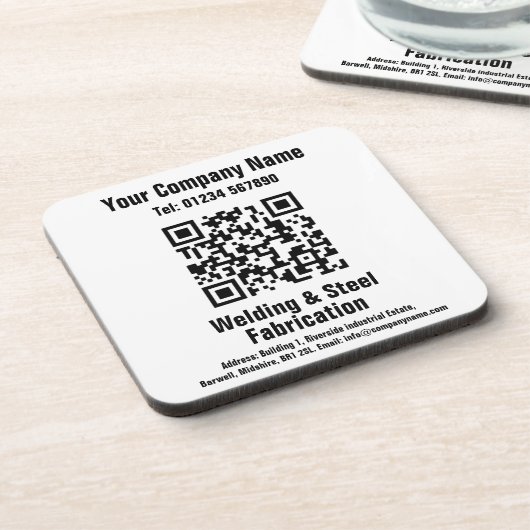 Lassen en vervaardiging QR-codeontwerp Bier Onderzetter (Linkerzijde)