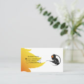 Lassen in masker met lasmachine in handbus visitekaartje (Staand voorkant)