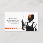 Lassen in masker met visitekaartje voor lasmachine (Voorkant)