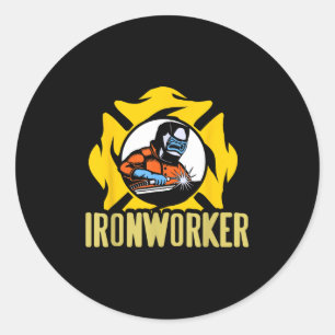Lassen Ironworker Torch Flame Metalen Vaardigheid Ronde Sticker