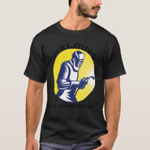 Lassen is als naaien met brandlaslasser kleding t-shirt