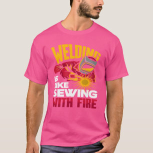 Lassen is als naaien met vuur meisje t-shirt
