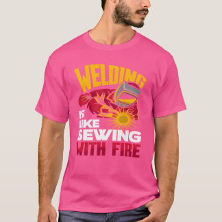 Lassen is als naaien met vuur meisje t-shirt