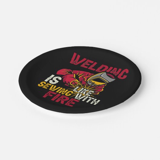 Lassen is als naaien met vuur papieren bordje (Gekanteld)