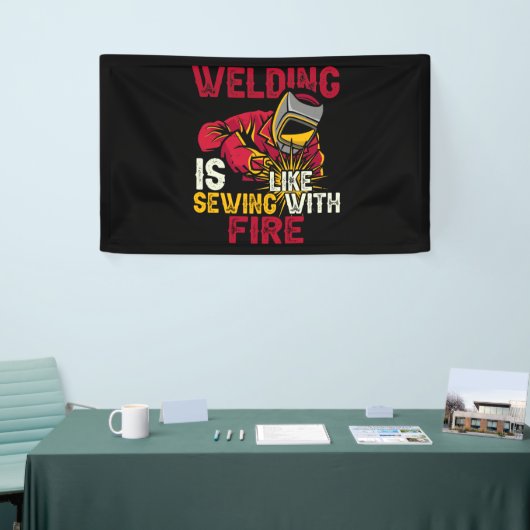 Lassen is als naaien met vuur spandoek (Beurs)