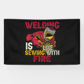 Lassen is als naaien met vuur spandoek (Horizontaal)