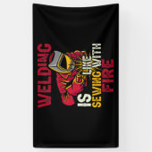 Lassen is als naaien met vuur spandoek (Verticaal)