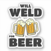 Lassen Lassen Metaal Fabricage Bier Grappig Sticker (Voorkant)