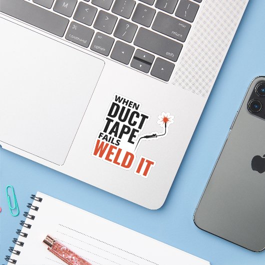 Lassen Lassen Metaal Funny fabricage Sticker (Laptop met iPhone)