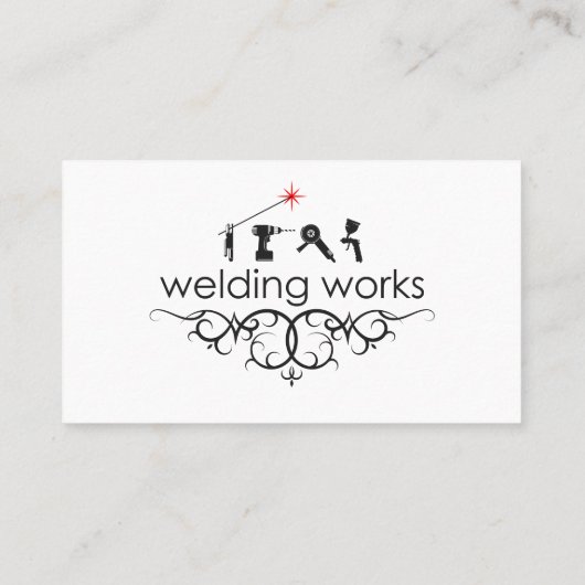 Lassen met lasmachine visitekaartje (Achterkant)