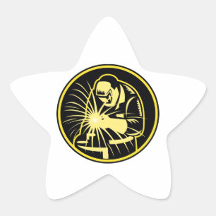 Lassen met lassen met lassen- of torstbezoeker ster sticker