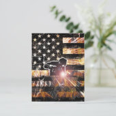 Lassen met vlaggen en -lichten bedankkaart (Staand voorkant)