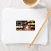 Lassen met vlaggen en -lichten etiket (Insitu)