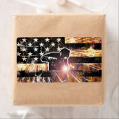 Lassen met vlaggen en -lichten etiket (Insitu)