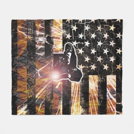 Lassen met vlaggen en -lichten fleece deken (Voorkant (Horizontaal))