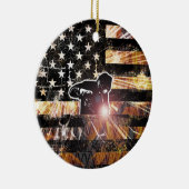 Lassen met vlaggen en -lichten keramisch ornament (Rechts)