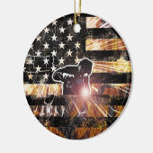 Lassen met vlaggen en -lichten keramisch ornament (Links)