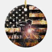 Lassen met vlaggen en -lichten keramisch ornament (Achterkant)