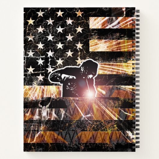 Lassen met vlaggen en -lichten notitieboek (Achterkant)