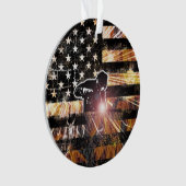 Lassen met vlaggen en -lichten ornament (voorkant)