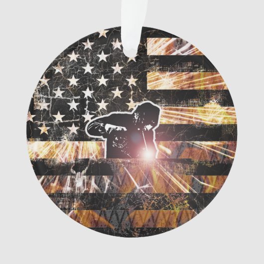 Lassen met vlaggen en -lichten ornament (voorkant)