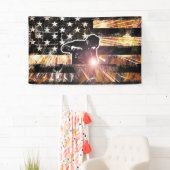 Lassen met vlaggen en -lichten spandoek (Insitu)