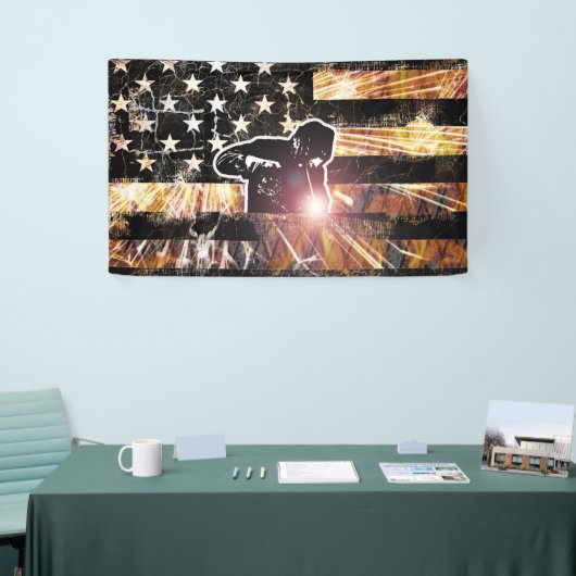 Lassen met vlaggen en -lichten spandoek (Beurs)