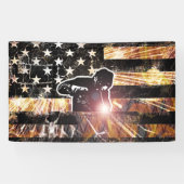 Lassen met vlaggen en -lichten spandoek (Horizontaal)