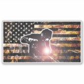 Lassen met vlaggen en -lichten sticker (Voorkant)