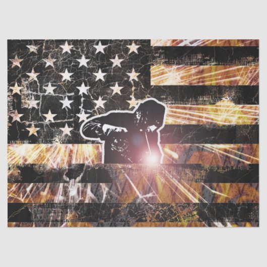 Lassen met vlaggen en -lichten tissuepapier (Voorkant)