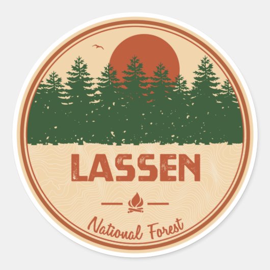 Lassen National Forest Ronde Sticker (Voorkant)