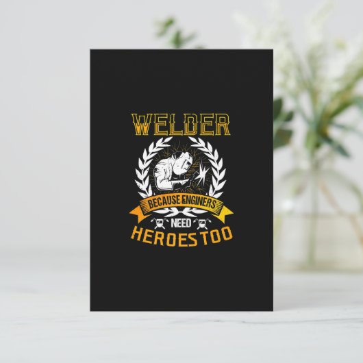 Lassen omdat ingenieurs ook helden nodig hebben | bedankkaart (Staand voorkant)