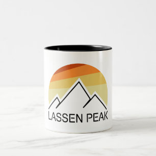 Lassen Peak Californië Retro Tweekleurige Koffiemok