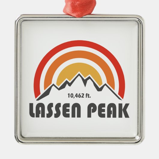 Lassen Peak Metalen Ornament (Voorkant)