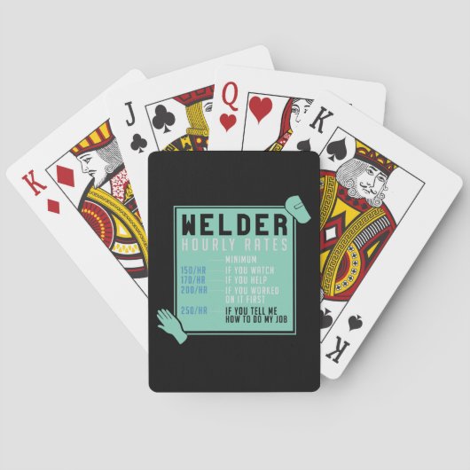 Lassen - uurtarieven voor lassen pokerkaarten (Achterkant)