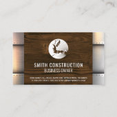 lassen van bouwvakkers | metalen klinknagelhout visitekaartje (Voorkant)