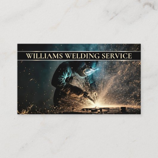 Lassen van metaalfabricage visitekaartje (Voorkant)