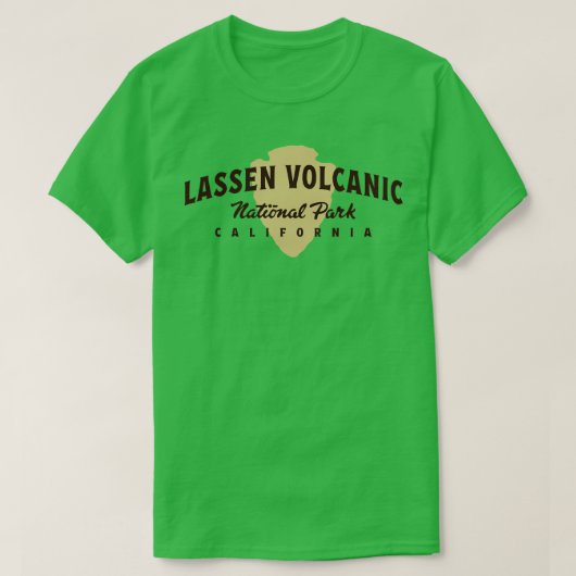 Lassen Volcanic National Park Arched Tekst Bruin T-shirt (Design voorkant)