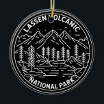 Lassen Volcanic National Park California Monoline Keramisch Ornament<br><div class="desc">Lassen Volcanic,  nationaal park in een minimalistische monoline stijl</div>