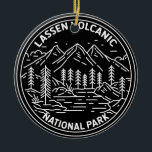 Lassen Volcanic National Park California Monoline Keramisch Ornament<br><div class="desc">Lassen Volcanic,  nationaal park in een minimalistische monoline stijl</div>
