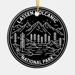 Lassen Volcanic National Park California Monoline Keramisch Ornament