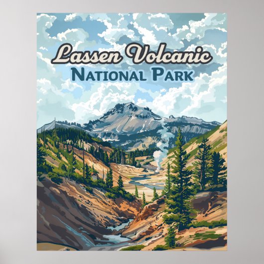 Lassen Volcanic National Park California Volcano Poster (Voorkant)