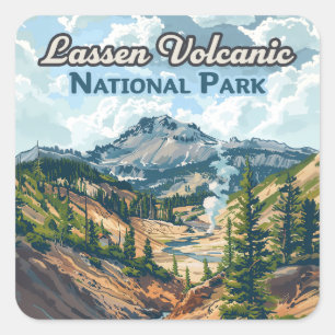 Lassen Volcanic National Park California Volcano Vierkante Sticker