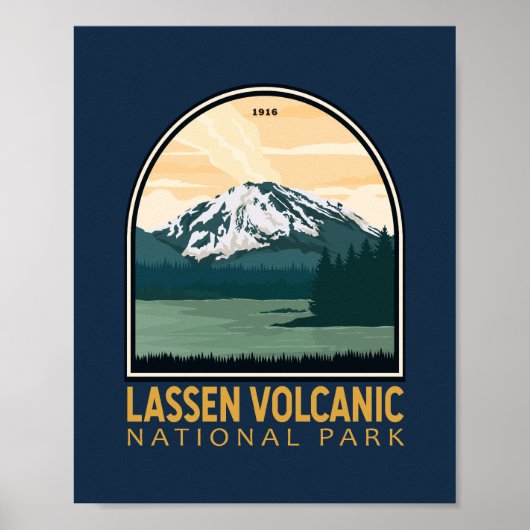 Lassen Volcanic National Park  Emblem Poster (Voorkant)