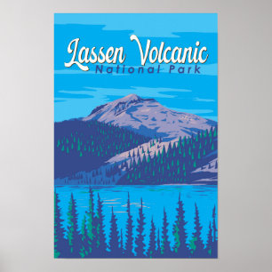 Lassen Volcanic National Park Illustratie Reis Poster