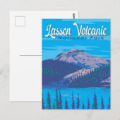 Lassen Volcanic National Park Illustratie Reizen Briefkaart (Voorkant / Achterkant)