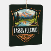 Lassen Volcanic National Park Illustratie Reizen Keramisch Ornament (Rechts)